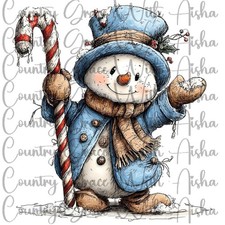 Sublimation Print Blue Snowman Ready Press Paper Ink Heat Transfer
