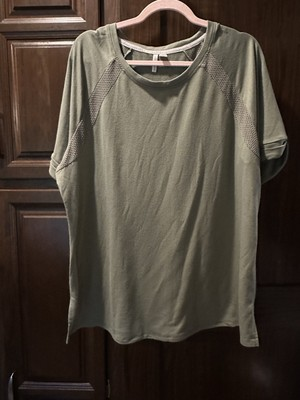 #ad Live Well Active Women’s Plus 18 20W Green Short Sleeve Pull Over Shirt Top $9.00