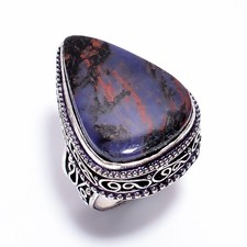 Natural Sodalite Gemstone 925 Sterling Silver Jewelry Handmade Unisex Ring 6 US