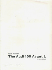 Audi 100 Avant L 1600 Road Test 1978 UK Market Foldout Sales Brochure Topic
