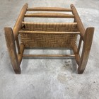 Vintage Doll Plush Back Rocking Chair Rustic Wooden Woven Wicker Seat, 16" Tall — photo 4