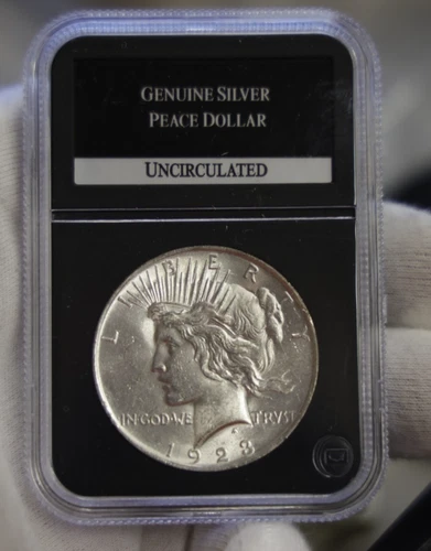 1923 US Peace Silver Dollar $1 Unc in PCS Slab
