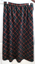 Vintage Skirt N Touch Plaid Women's Size 12 Wool Blend A-Line USA Made