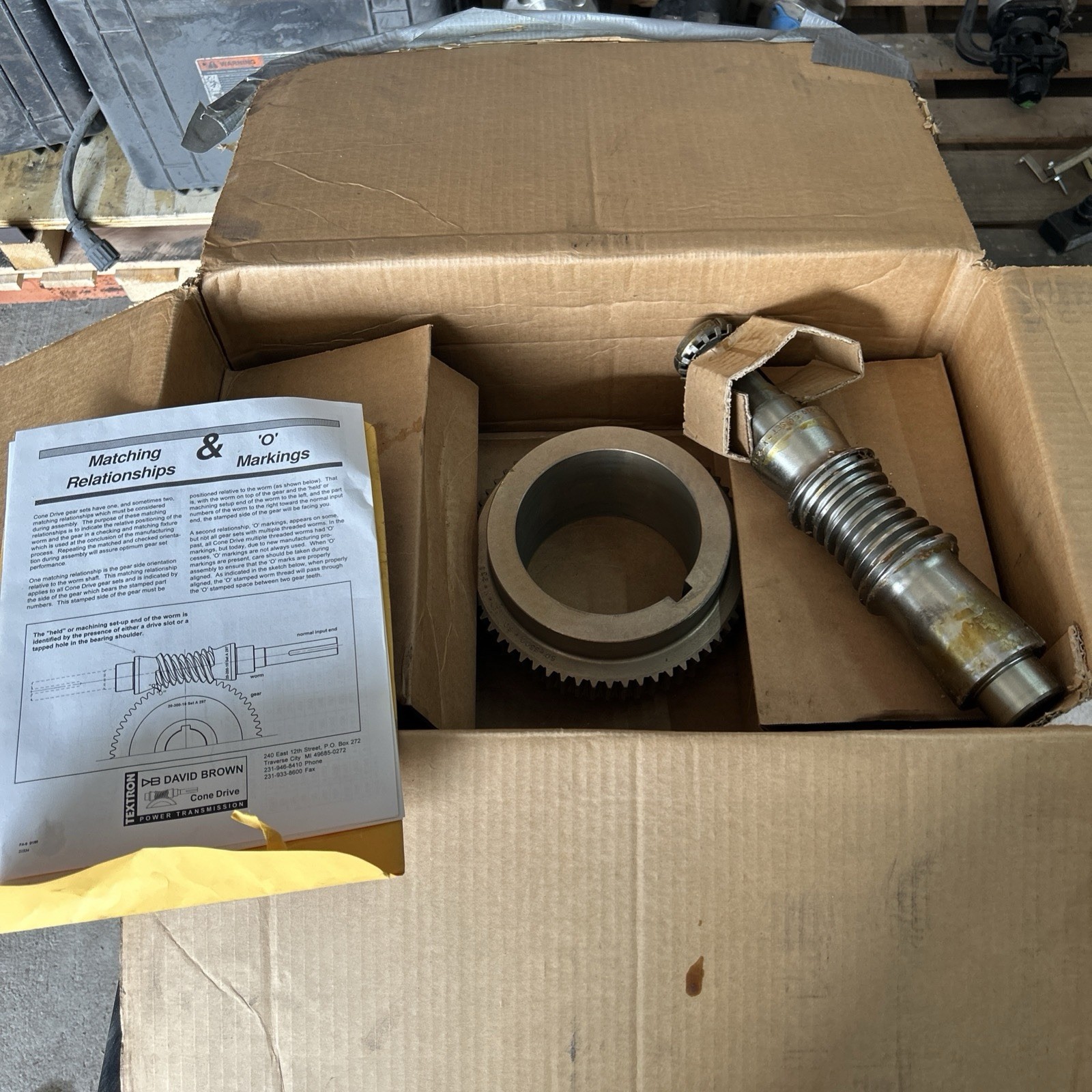 TEXTRON 50-210/S300-60 CONE DRIVE GEAR SET, WORM SHAFT & GEAR, 50-S300-60