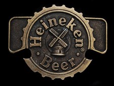 NC11163 COOL VINTAGE 1970s HEINEKEN BEER BELT BUCKLE