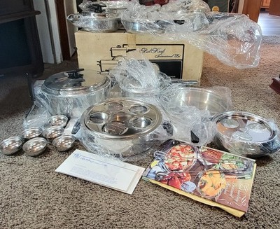 Vintage Belkraft International Stainless Steel Cookware Set In Original Box USA 