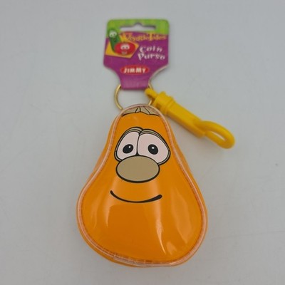 Vintage Veggie Tales Jimmy the Gourd Clip On Zip Pouch Coin Purse New