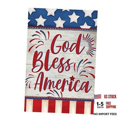 God Bless America 4th of July Garden Flag Double Sided Small-12.5''x18''