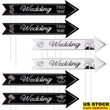 Wedding Directional Signs Reception Ceremony 6 Pack Plastic Decor Stake New
