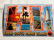 HI! From South Padre Island Texas Ed York Laguna Madre Isabella Chrome Postcard