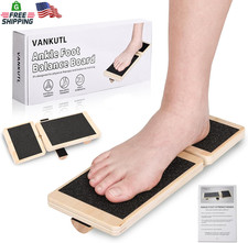 Ankle Foot Strengthener Exerciser for Sprained, Axis Board, Non-Slip Wood Wobble