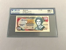 Bermuda 50 Dollars P-40a 1992  WBG 66 TOP *Low Serial Number: C/C 00345*