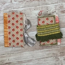 Small Red Floral Junk Journals, Handmade Recycled Journals, Chunky Junk Journals