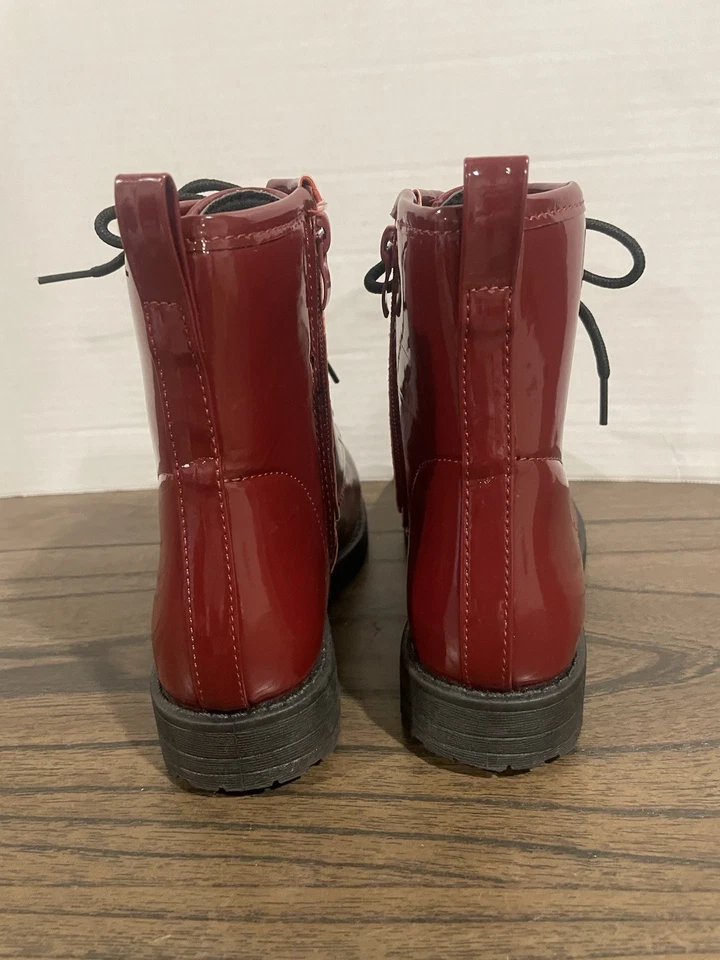 Lucky Top 靴子 1 码女孩青少年皮革拉链 — 第 2/4 张图片