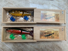 Ginats Fin Hand Made Wood Swimbait Lure in Wood Boxes - Lot of Two Lures - New
