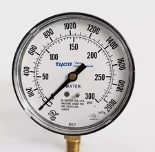 one For New 35-W1005P-02L-XUL Water Pressure Gauge 0-300psi 2000kPa