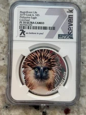 2019 Cook Isl. Mag. Life $5 Philippine Eagle Colorized NGC PF70 Ultra Cameo