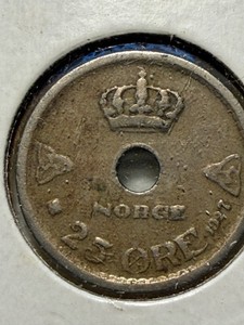 1927 Norway 25 Øre coin