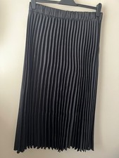 New Look Maternity Skirt Size 12 Black Satin High Rise Pleated Midi Party Occasi