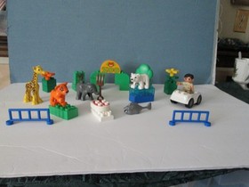 LEGO DUPLO BLOCKS  Zoo Animals Set - Elephant, Giraff, Tiger, Polar Bear, Keeper