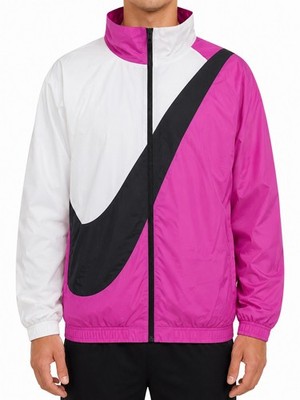 Nike Jacke Herren S Pink Weiß Windbreaker Vintage Trainingsjacke Big Swoosh 