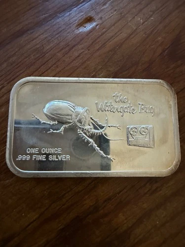 Rare Vintage 1973 1 Oz .999 Fine Silver The Watergate Bug Silver Art Bar