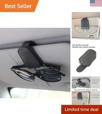 Sunglasses Holders for Car Visor, Magnetic Leather Glasses Eyeglass Clip for ...