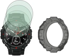 Watch Screen Protector (3+1Pack) Compatible for Amazfit T-Rex/T-Rex Pro, Tempere