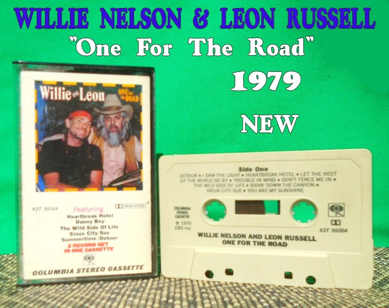 Willie Nelson & Leon Russell  "One For The Road"  ©1979 Cassette ♬ New Condition