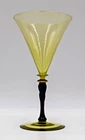 Steuben 686 V shape Water Goblet w/Amber Bowl & Amythyst Twist Stem