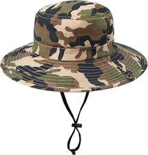 Kids Boys Summer Sun Hat - Wide Brim Sun Protection Outdoor Bucket Hat Safari Be
