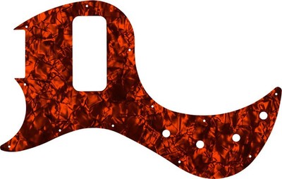 WD Custom Pickguard For Left Hand Gibson EB Bass #28OP Orange Pearl/Black/Whi...