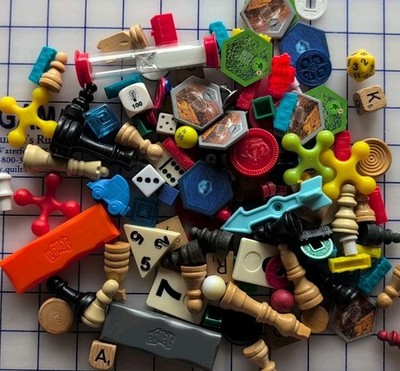 1 Lb Board Game Piece Lot - iSpy, Sensory Bin, Arts & Crafts, Assorted/Random