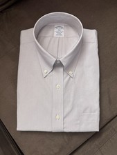 Brooks Brothers "The Original Polo Shirt" Solid Gray Mens Size 16.5, 34/35, NEW