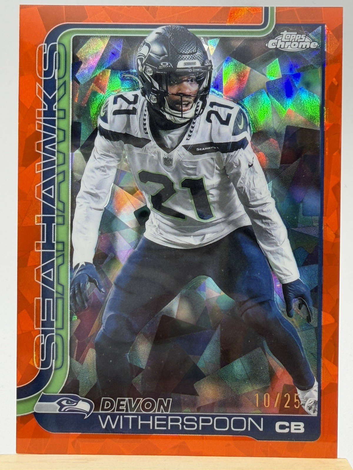 2025 Topps Chrome Devon Witherspoon #277 Orange Lava Refractor /25 Seahawks