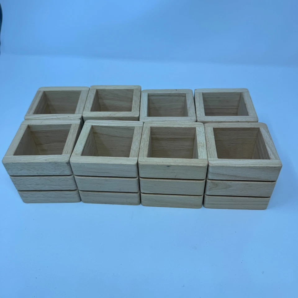 Plan Toys Vintage Hollow Castle Building Blocks Natural & Red Set of 29 NO BOX - Image 4 of 4