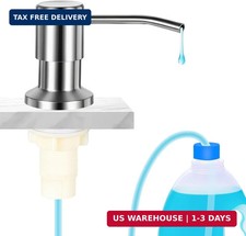 Kitchen Sink Soap Dispenser, Brushed Nickel, with 47" Extension Tube Kit