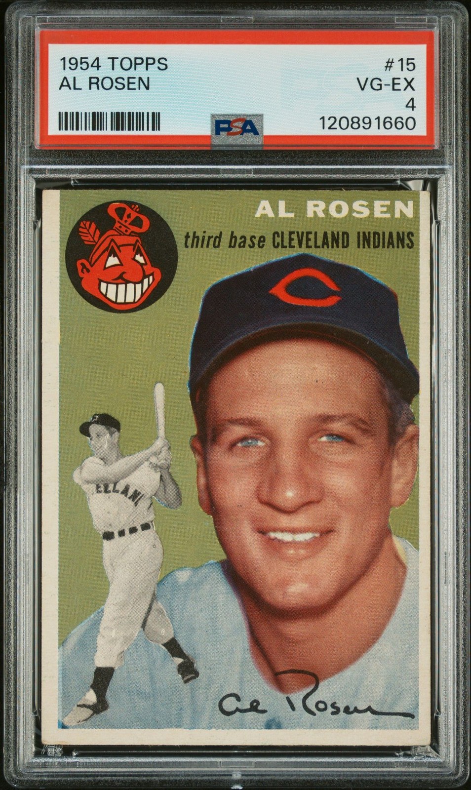1954 Topps AL ROSEN #15 PSA 4 VG-EX