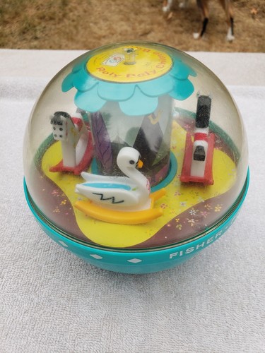 Vintage 1966 Fisher Price Toys Roly Poly Musical Carousel Chime Ball Toddler Toy - Picture 3 of 14