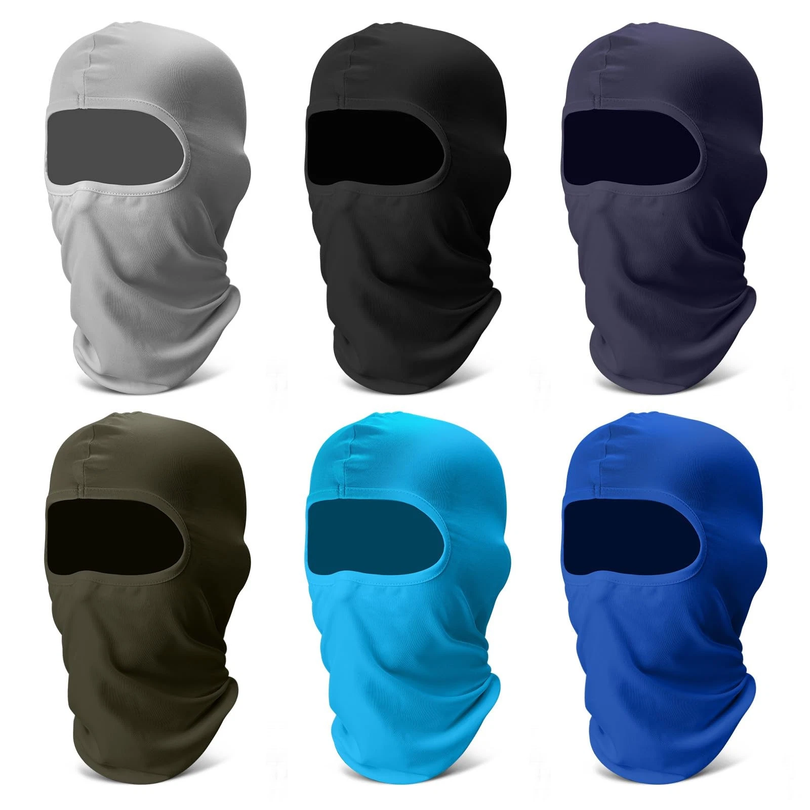 6 Pack Balaclava Ski Face Mask: Cooling Neck Gaiter Full Head Mask Breathable...