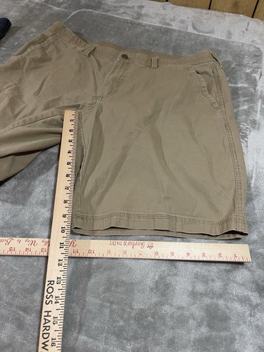 (2) Weatherproof Mens 38 Shorts Blue, Tan Cargo Mid Rise Elastic Waistband - Picture 6 of 21