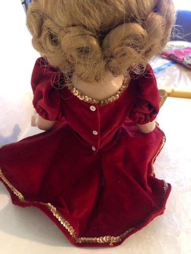 SONJA HENIE Skater 1939 Madame Alexander Doll Red Velvet Gold Skates Composition - Picture 13 of 20