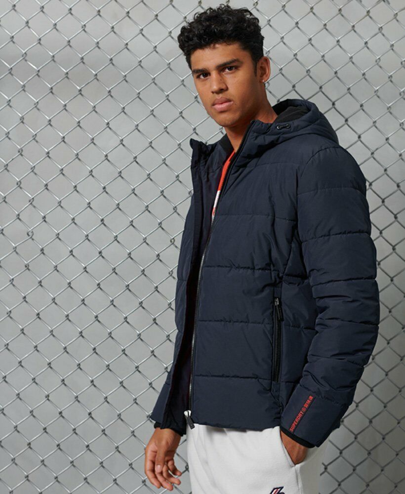 breuk Vernauwd Infrarood Superdry Puffer Sports Jacket Navy Blue Red Quilted Hooded Coat Ship  Worldwide | eBay