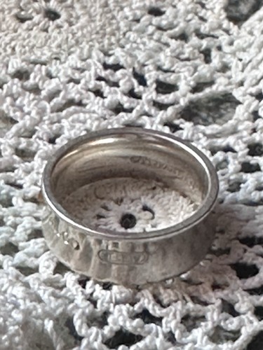 Vtg Ring Tiffany & Co Sterling Silver Solid Ring 1837 Concave Thick Band Ring