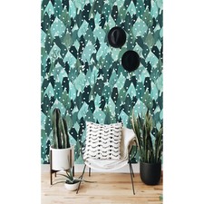 Frosty Mountains Non-Woven wallpaper Watercolor wall mural Winter Home decor