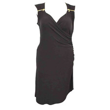 Michael Kors low neckline black bodycon sleeveless sexy dress, women's size 10
