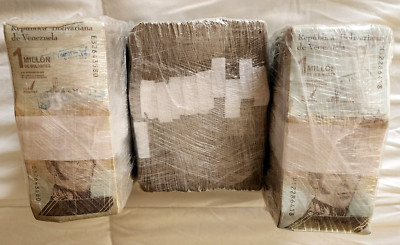 Venezuela Bolivares Venezuela 1 Million Bolivar Soberano Banknotes &ndash; 2020 Circulated, Bundle Of 25 Pieces Venezuelan Currency Bundle