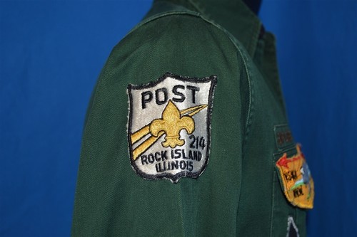 vintage 50s BOY SCOUTS EXPLORER BSA ROCK ISLAND 214 WISAKA 170 UNIFORM SHIRT M - Picture 5 of 6