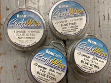 BEAD SMITH Craft Wire 18-28 Gauge Blue Steel NEW