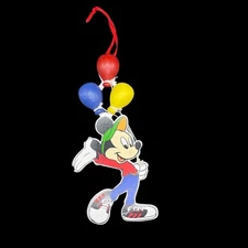 Disney Co Wooden Christmas Holiday Ornament Kurt S. Adler Mickey Mouse Balloons